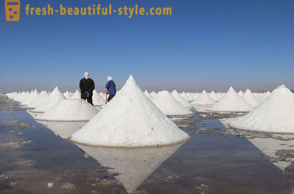 Orte, wo Salz abgebaut wird, in Fotos