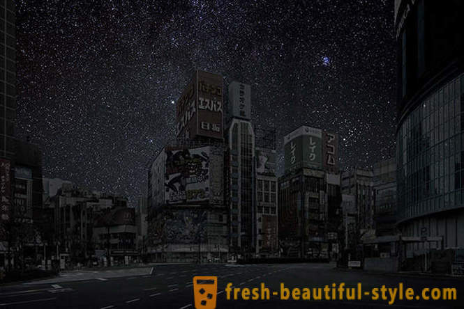 City, beleuchtet nur von den Sternen