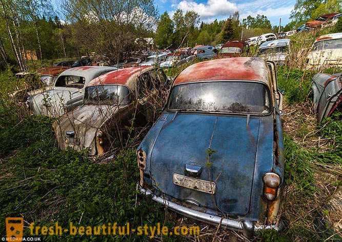 Friedhof von Autos in Schweden