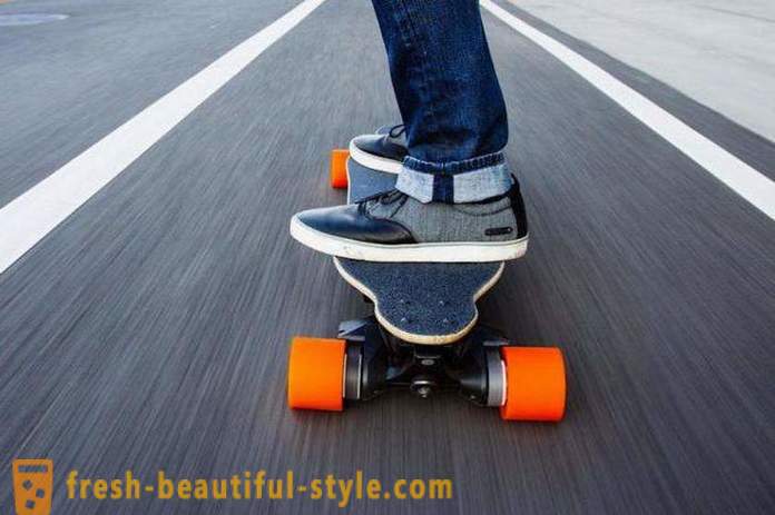Giroskuter - zweirädriges Elektro Skateboard. Differenzen aus der Vierrad-Skateboard