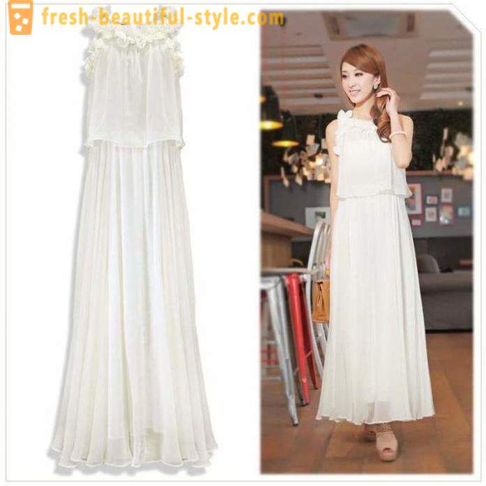 Lange weißes Kleid - ein besonderes Element der Frauen Kleiderschrank