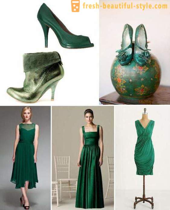 Von dem, was Smaragd Kleid zu tragen? Make-up, Maniküre, Kleidschuhe für Smaragd