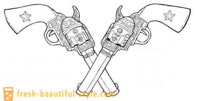 Tattoo „gun“ - eine kreative Skizze für die mutigen und kühnen