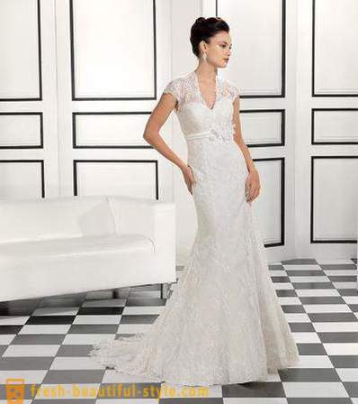 Kleid „Fisch“: Eigenschaften des Stils. Wedding Dress „Fisch“ mit einer Schleife Spitze (Foto)